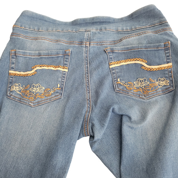 The Frontier Women Jeans Jeggings Size Large Embroidery on Pockets 5 Pockets - Picture 5 of 13